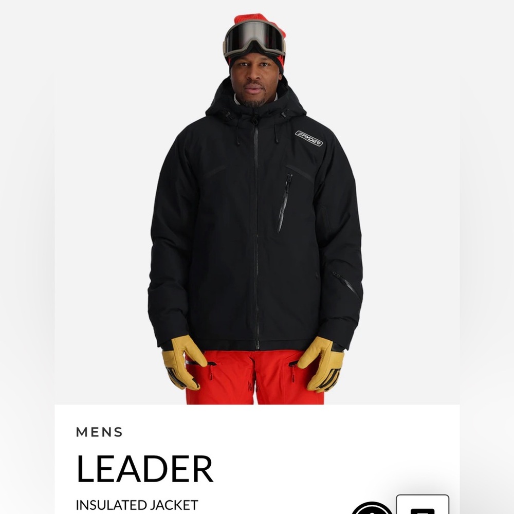 NWTs Spyder Men’s Leader Ski Jacket. Black. Large